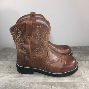 Ariat 10000860 Fatbaby Heritage Saddle Leather Cowboy Western Womens Boots Sz 11